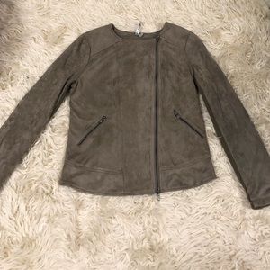 Faux suede jacket- size M-color taupe